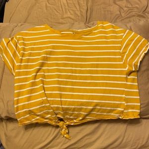 yellow & white striped tee